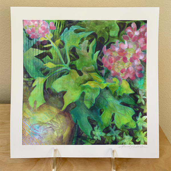 Oak Leaf Hydrangea 8″x 8″ Hand Signed Print – Studioanneli